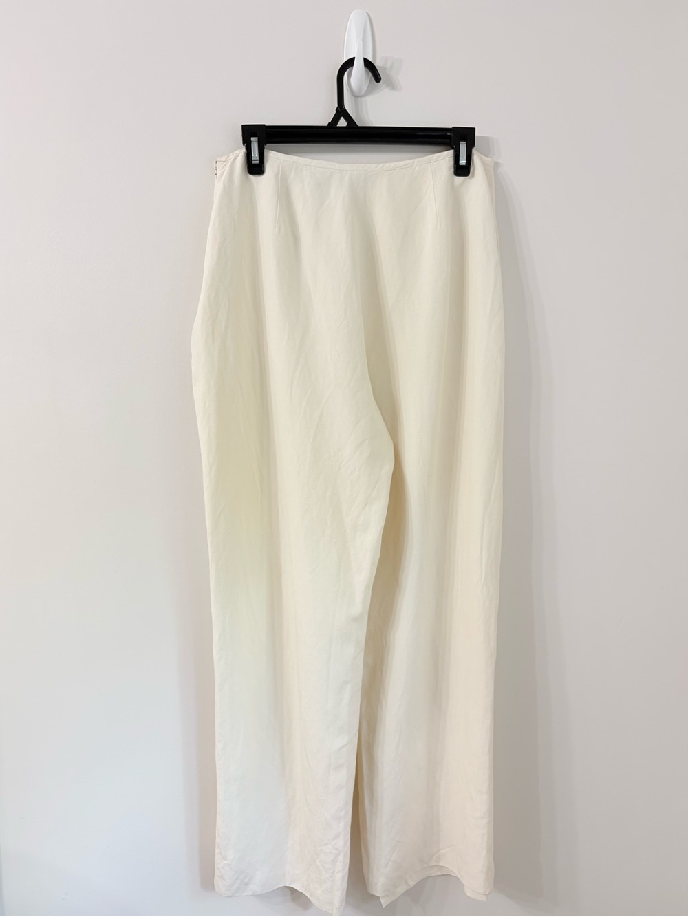 VTG SIGRID OLSEN Cream Wide Leg Trousers Silk Linen Old Money Minimalist Chic 12 - Picture 5 of 5